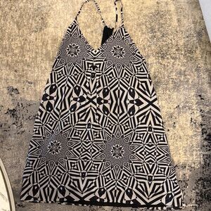 Alice + Olivia Black and White Geometric Mini Dress